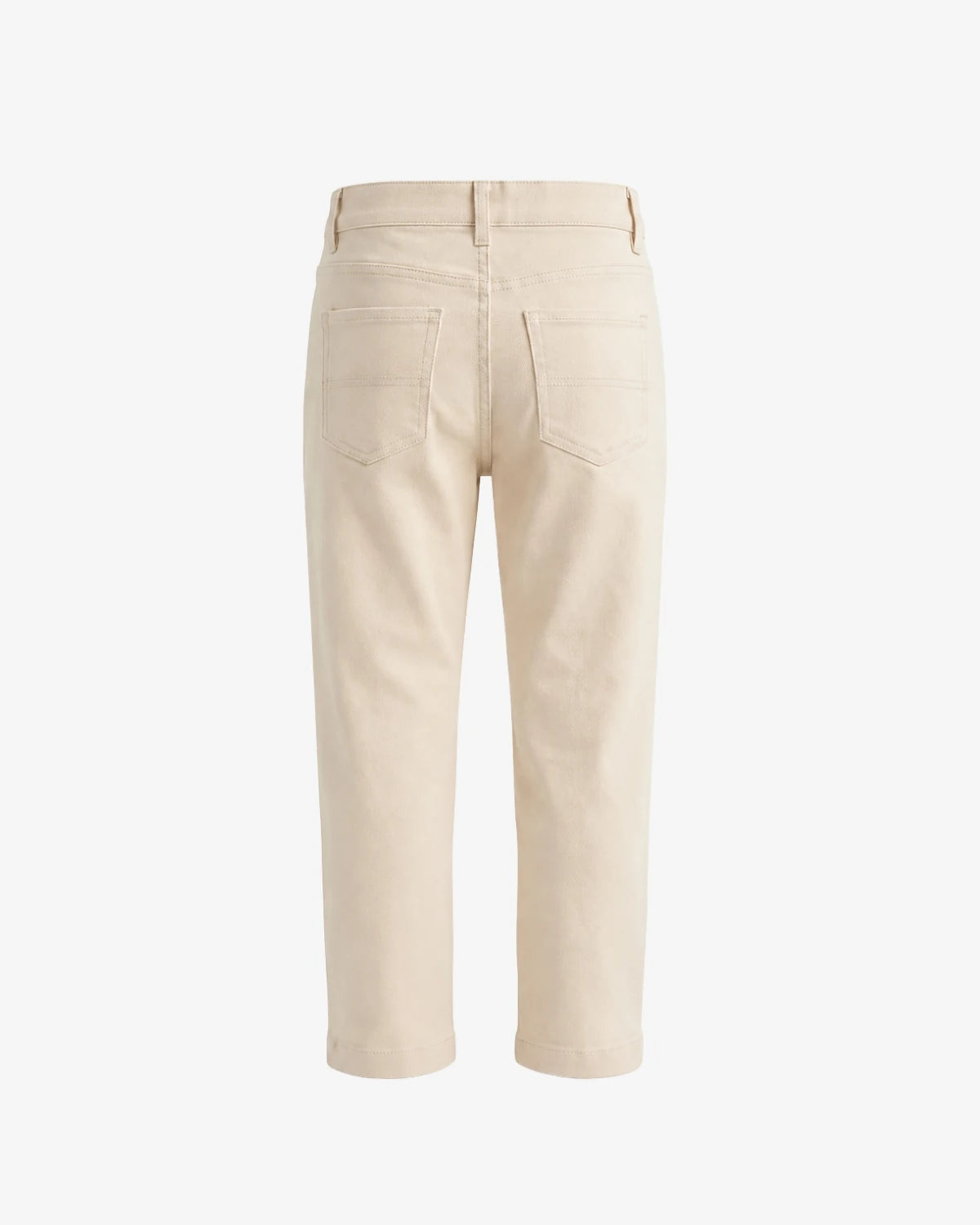 Appaman boys' beige straight leg pants, back view.