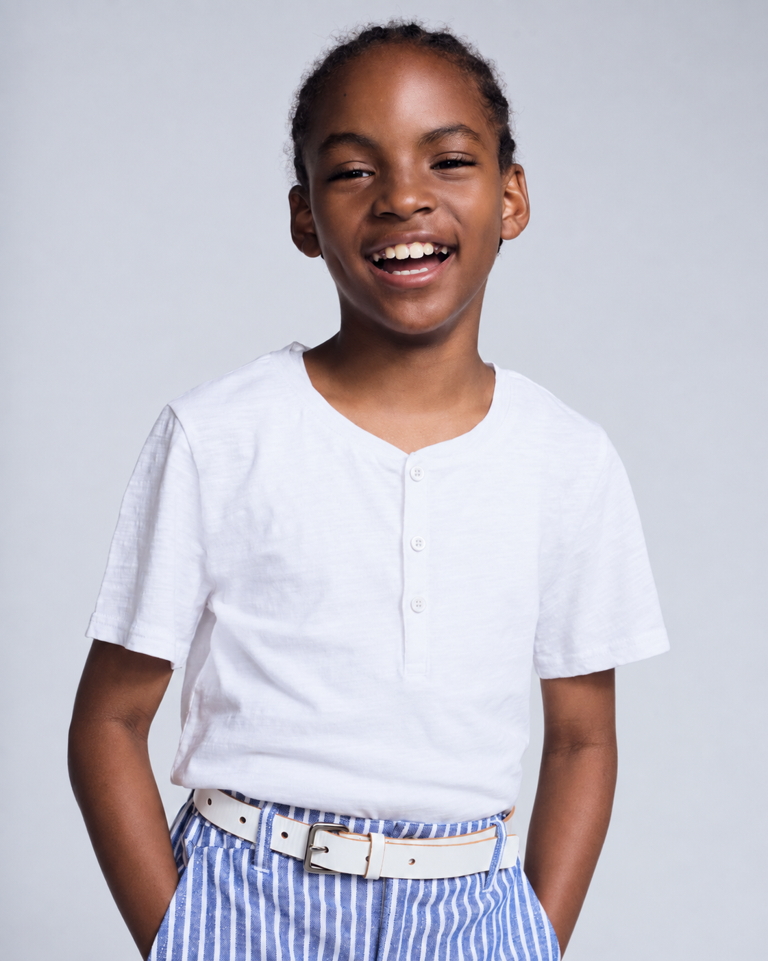 Appaman boys' white henley shirt.