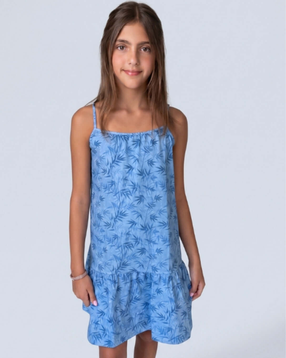 Girl in a blue dress