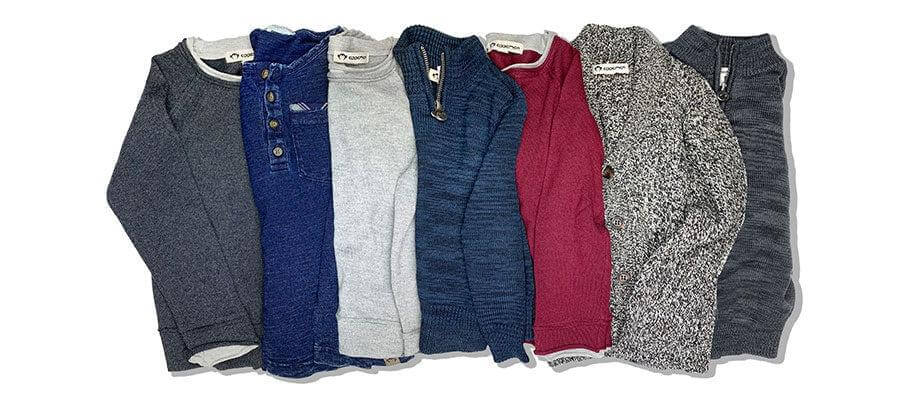 Stylish collection of sweaters for kids, offering cozy yet trendy options for dressy casual outfits.