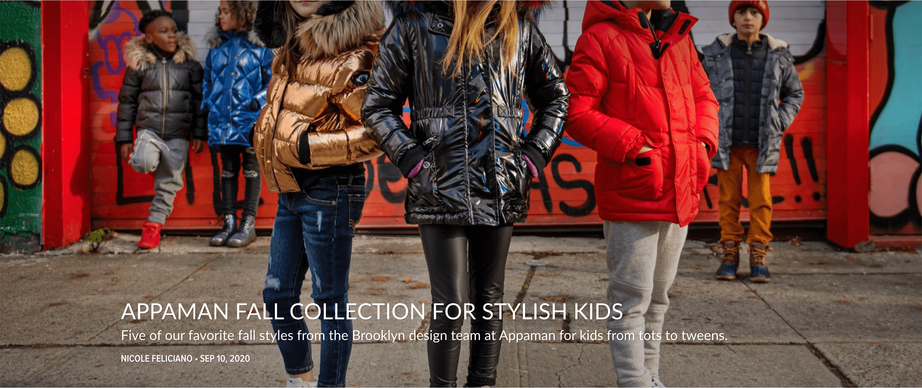 Kids showcasing trendy Appaman fall styles, perfect for stylish tots and tweens in vibrant urban surroundings.