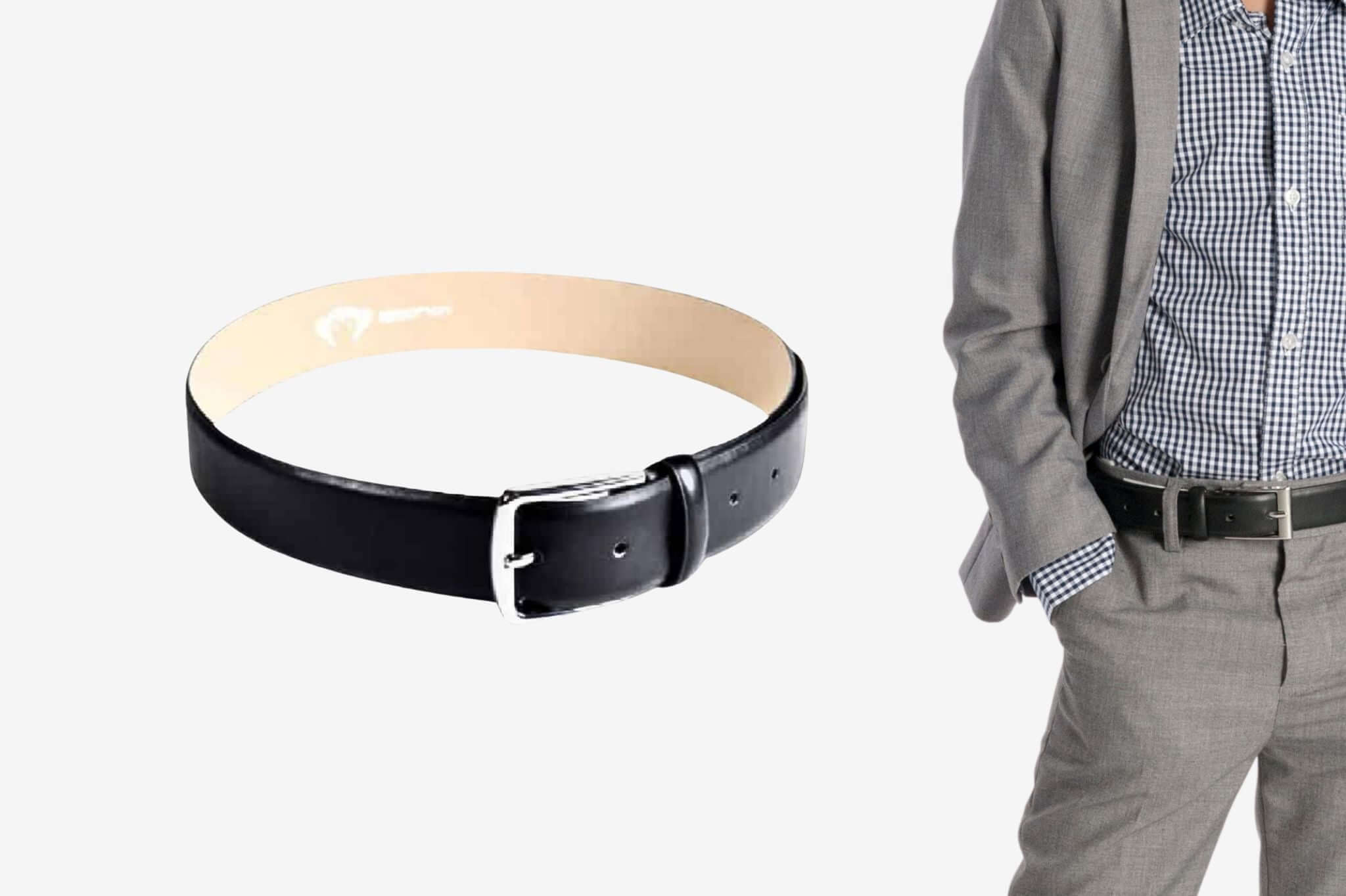 Stylish black dress belt by Appaman, perfect for elevating boys' formal outfits with a modern touch.