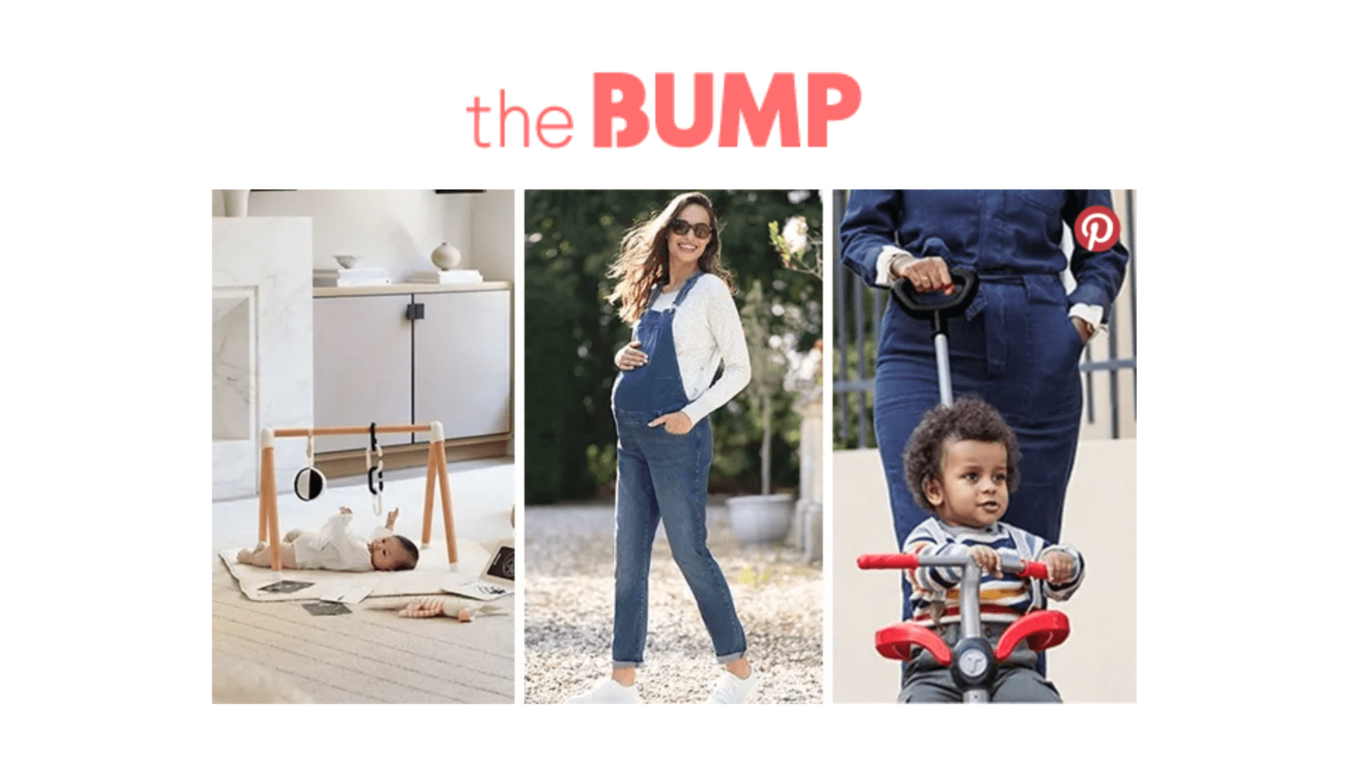 Stylish maternity and kids' fashion from The Bump, showcasing playful outfits and joyful moments.