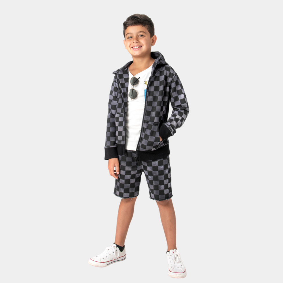 Boy Wearing Hoodie and Shorts for Boys from Appaman Kids Clothes