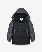 Charcoal Park Ave Long Puffer — front