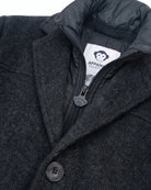 Black Herringbone New City Overcoat — detail1