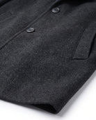 Black Herringbone New City Overcoat — detail2