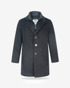 Black Herringbone New City Overcoat — front