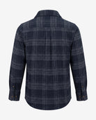 Dark Navy Plaid Flannel Shirt — back