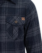 Dark Navy Plaid Flannel Shirt — detail1