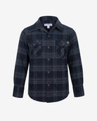 Dark Navy Plaid Flannel Shirt — front