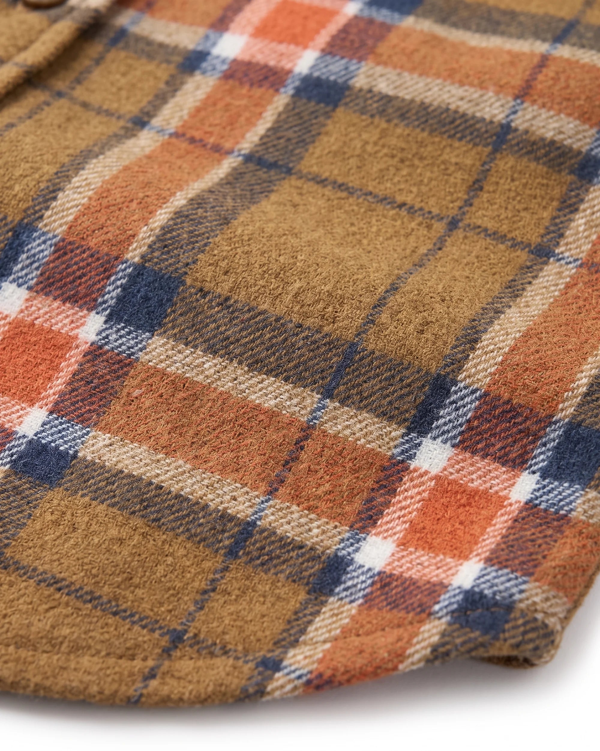 Tomato Olive Plaid Flannel Shirt — detail2