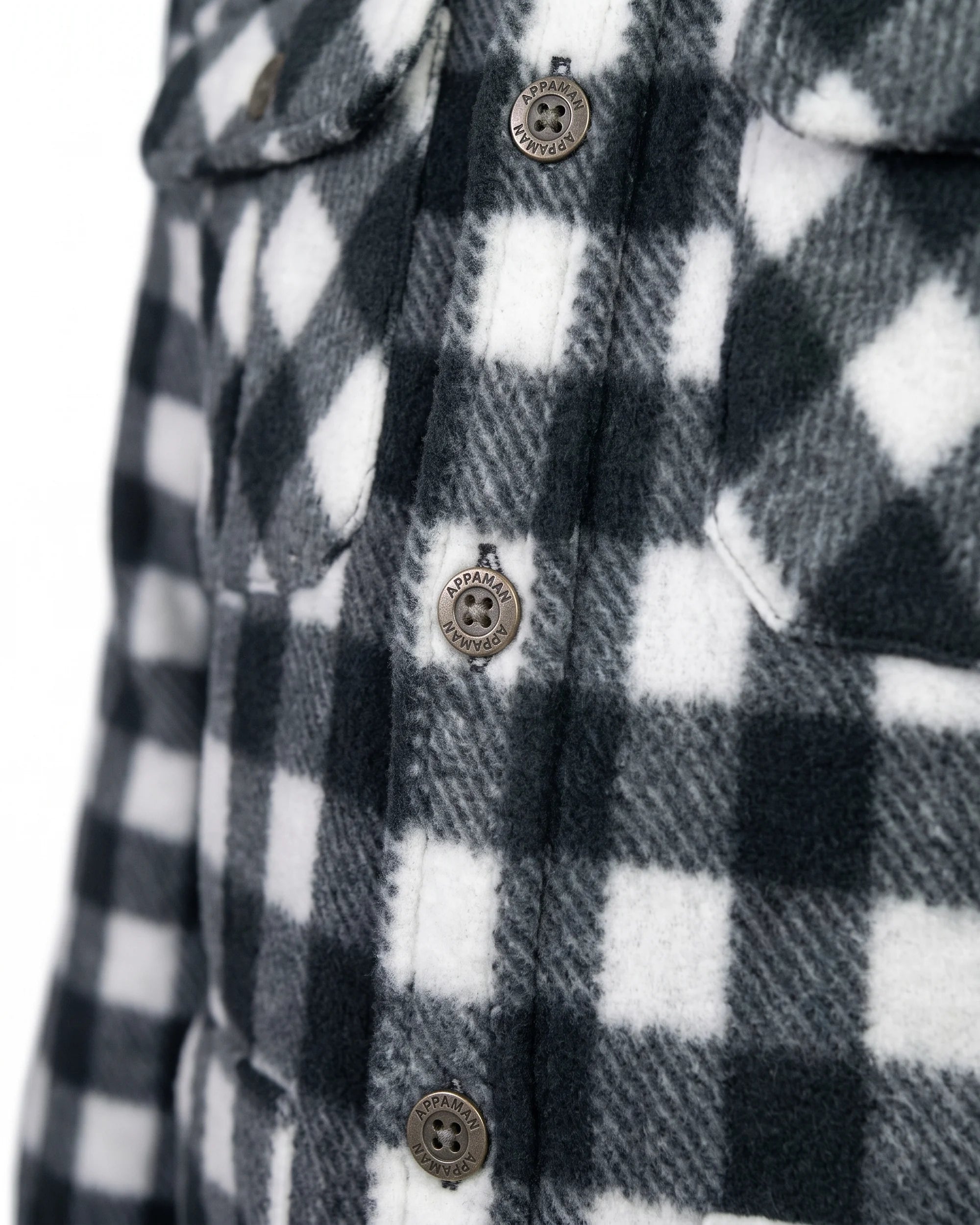 Black Checkerboard Snow Fleece Shirt — detail1