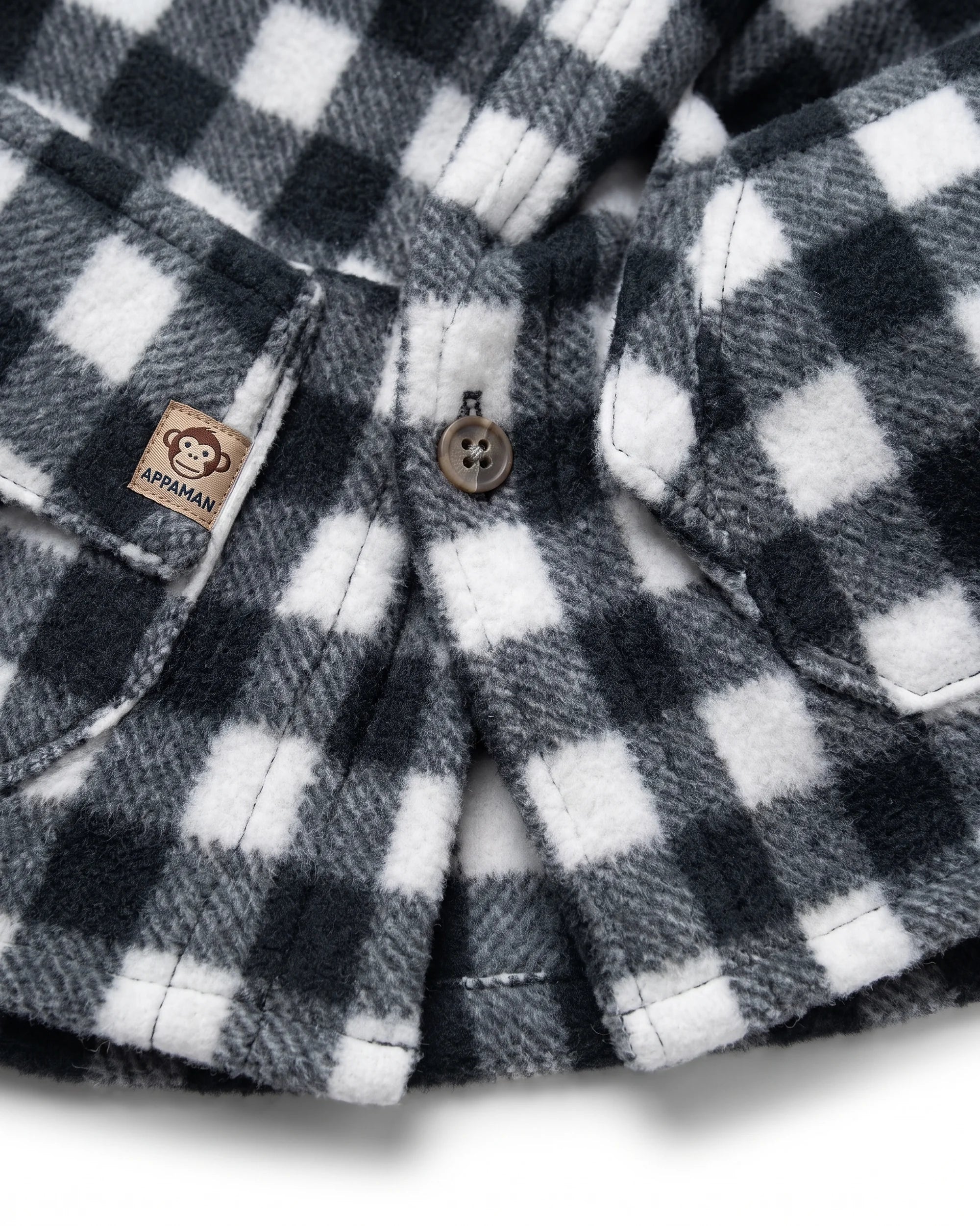 Black Checkerboard Snow Fleece Shirt — detail2