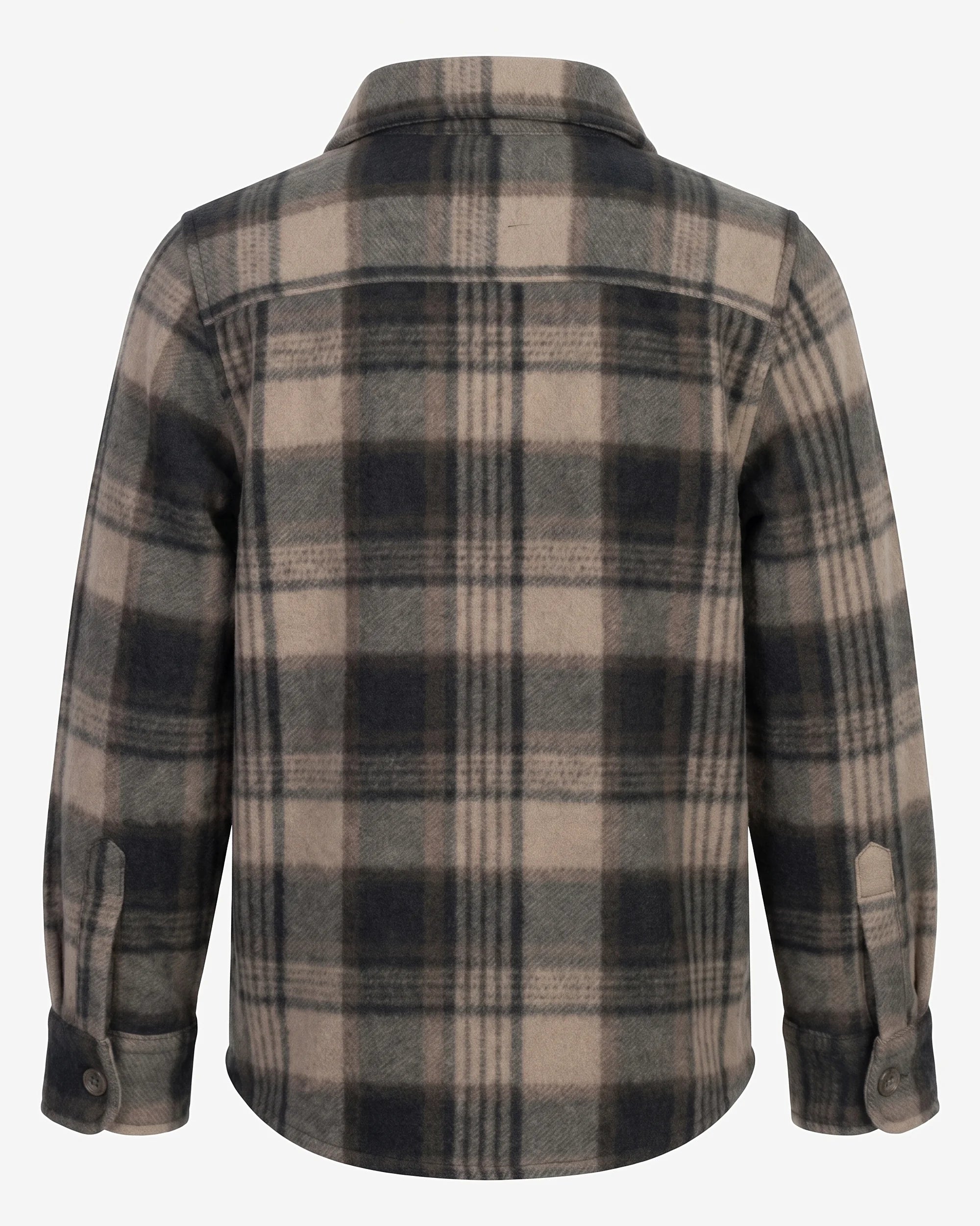 Brown Plaid Snow Fleece Shirt — back