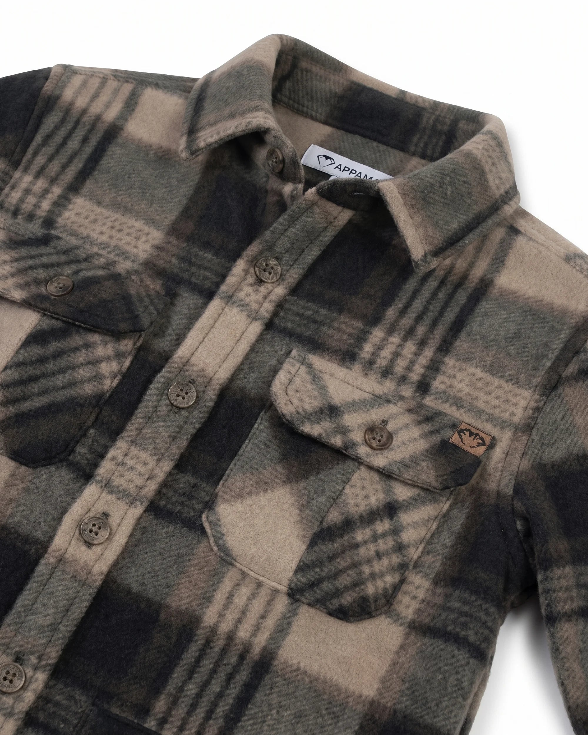 Brown Plaid Snow Fleece Shirt — detail1