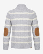 Grey Stripe Quarter Zip Sweater — back
