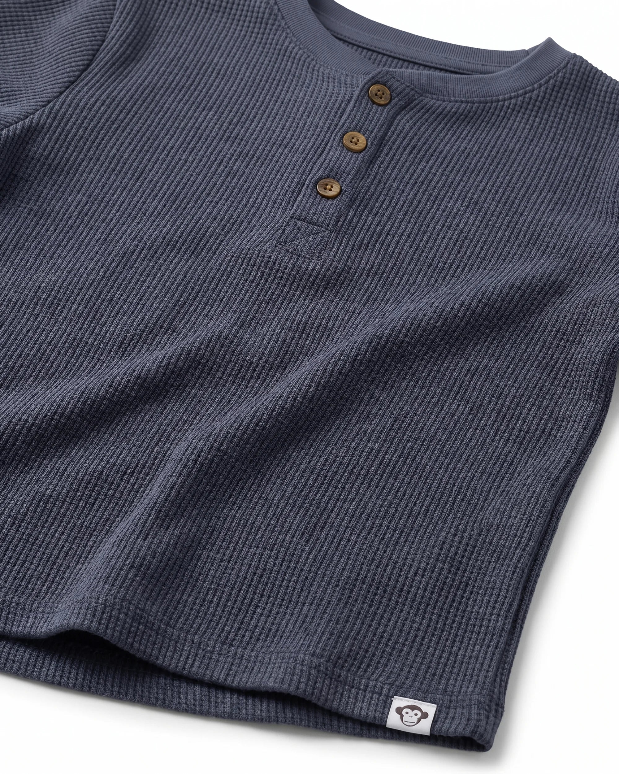 Washed Indigo Craftsman Thermal Henley — detail2