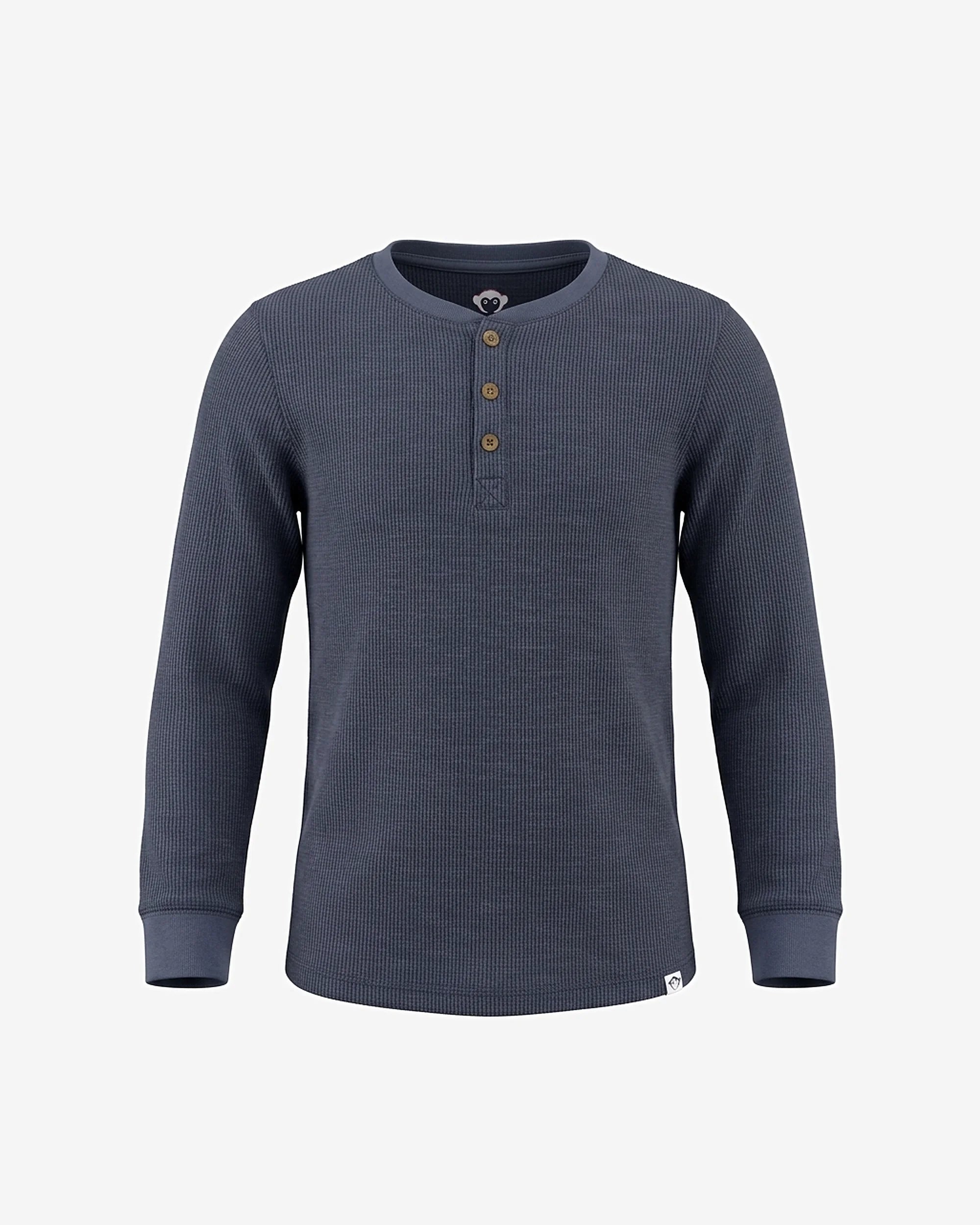 Washed Indigo Craftsman Thermal Henley — front