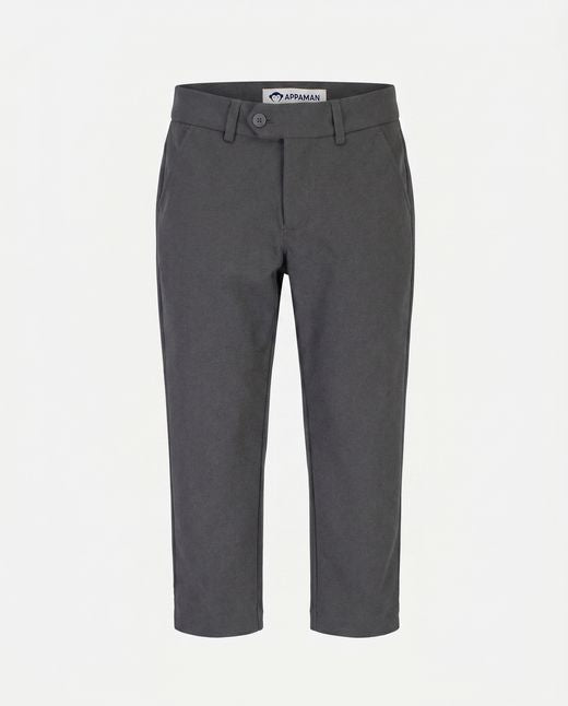 Gray pants with a belt on a white background