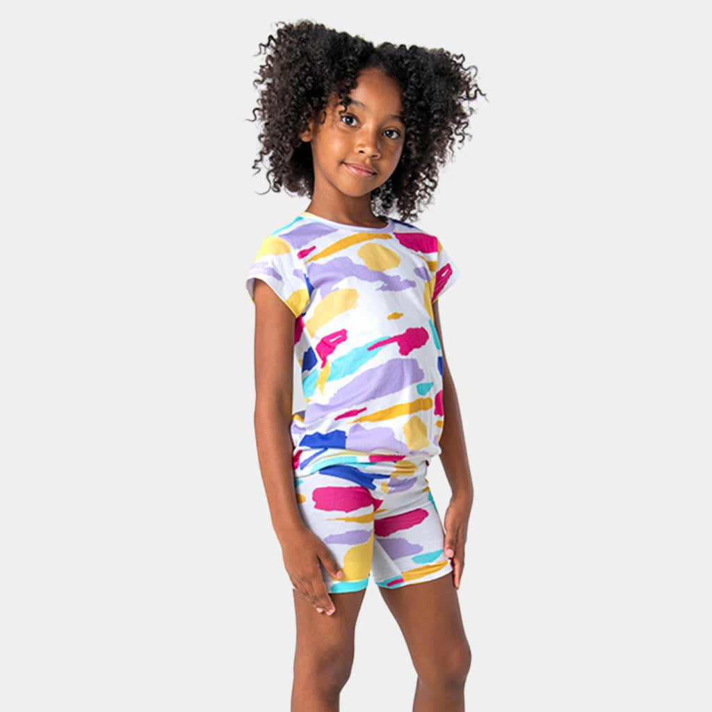 Girl Wearing a Girls Top and Girls Shorts from Appaman Kids Clothes