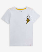 Bigfoot White Graphic Short Sleeve Tee featuring a playful design with a skatboarding bigfoot in soft cotton.