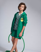 Cool Lemon Strivers Hoodie worn by a child with a green zip-up design and cool lemon graphic patch.
