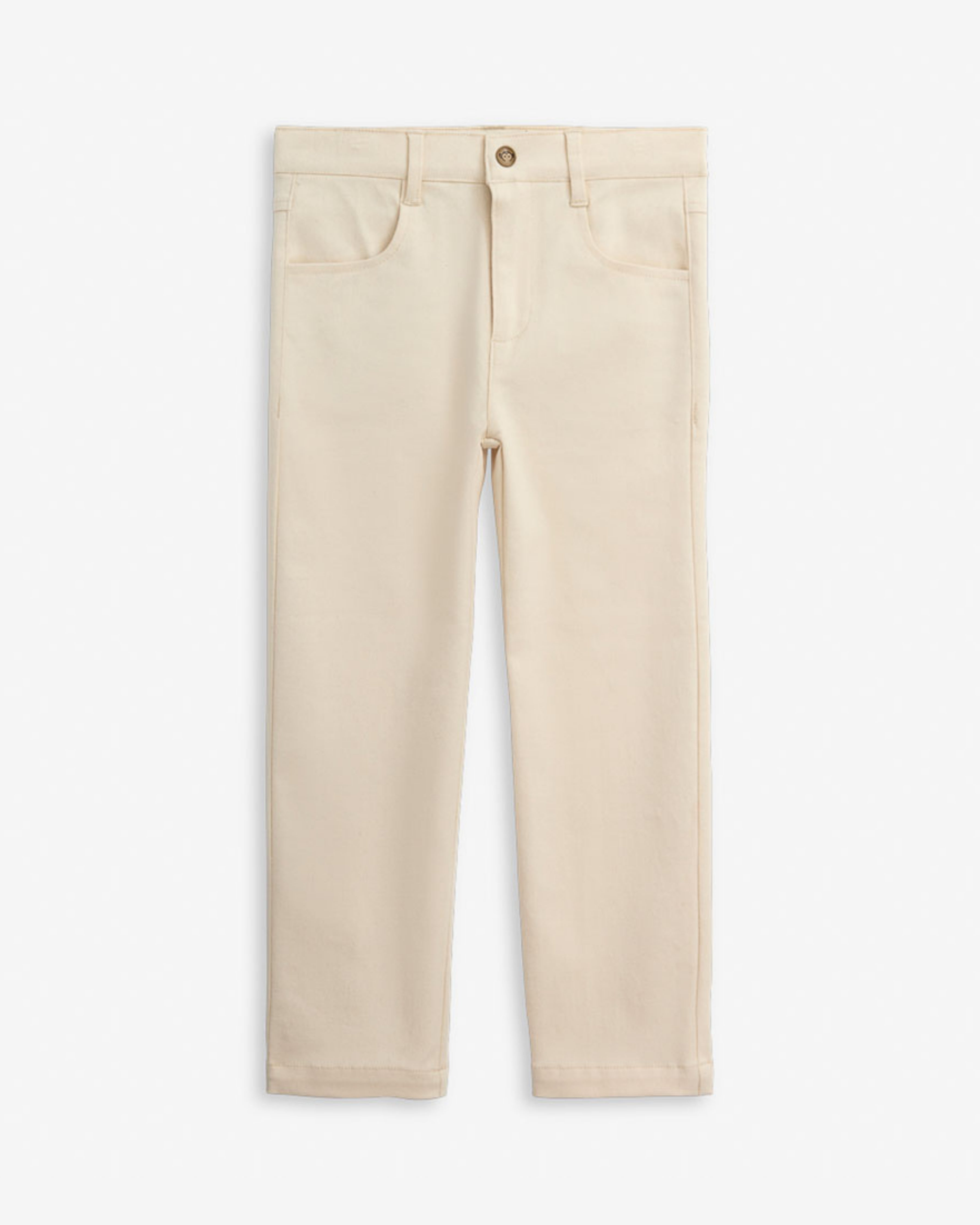 Eggwhite Commuter Twill Pant in a light beige color, designed for everyday casual wear.