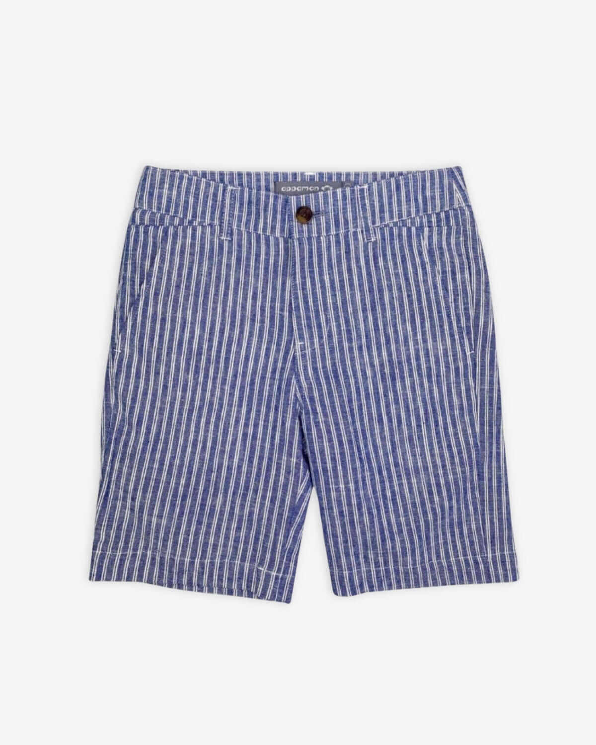Cabana Stripe Trouser Shorts featuring a striped design and dual slit pockets, perfect for summer occasions.