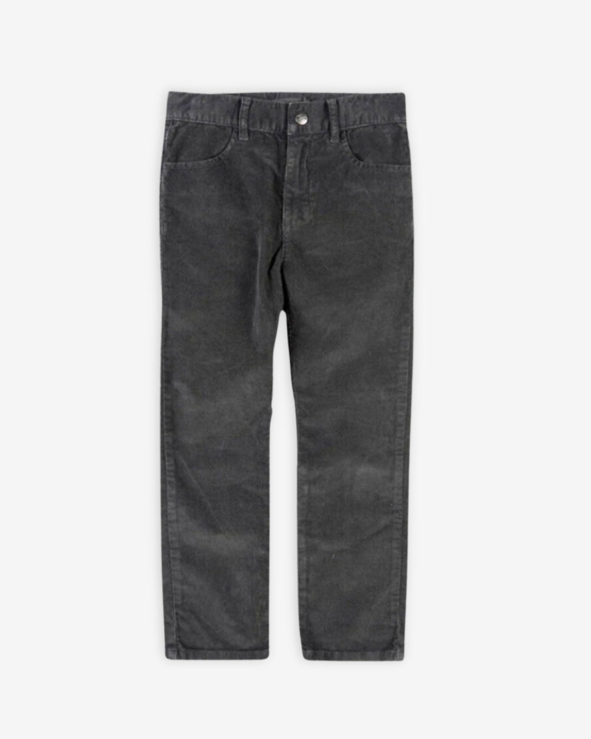 Vintage Black Skinny Cords in washed vintage black color with a stylish slim-cut leg and soft, lightweight fabric.