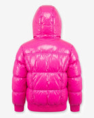 Pink Glitter Puffy Coat — back