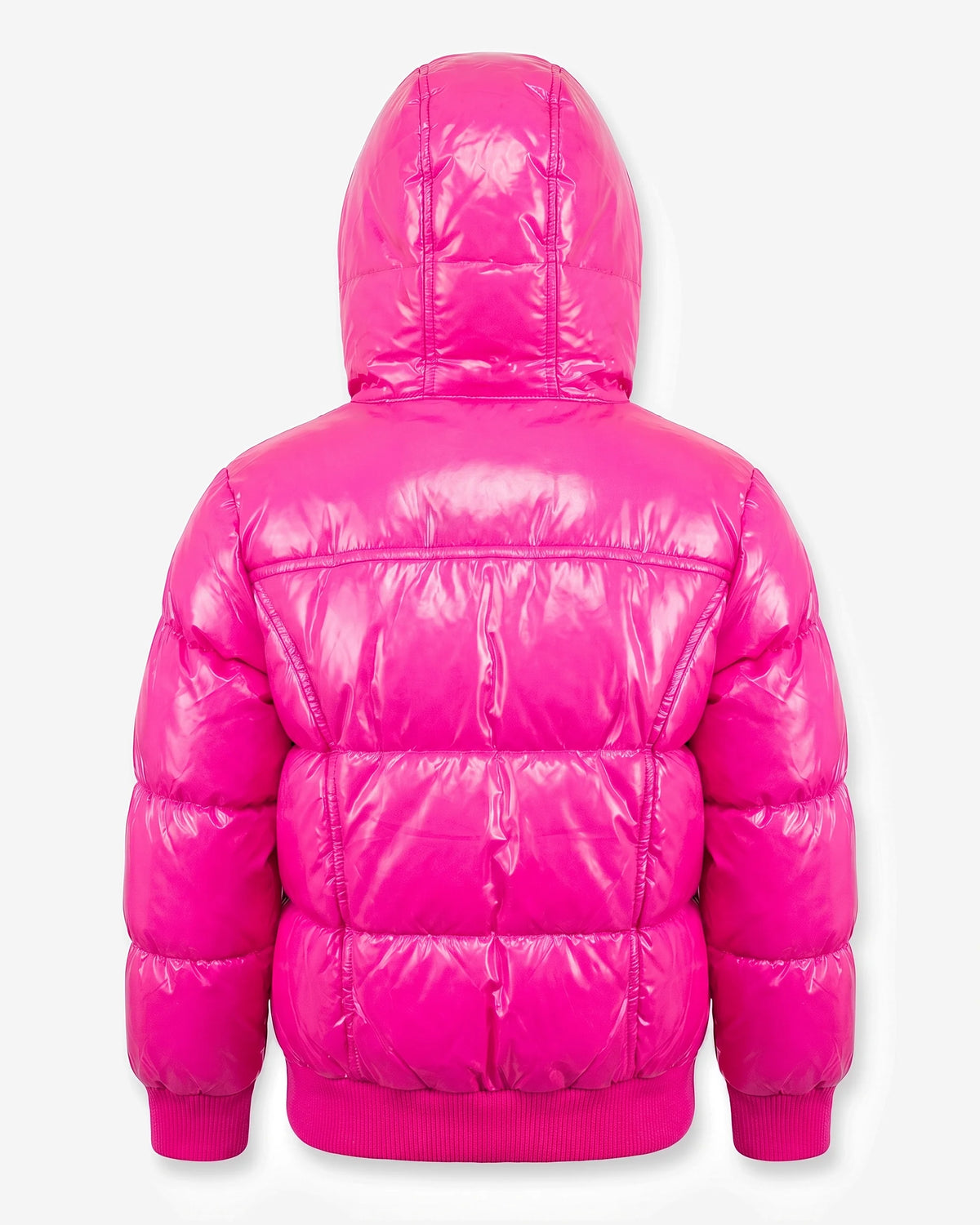 Pink Glitter Puffy Coat — back