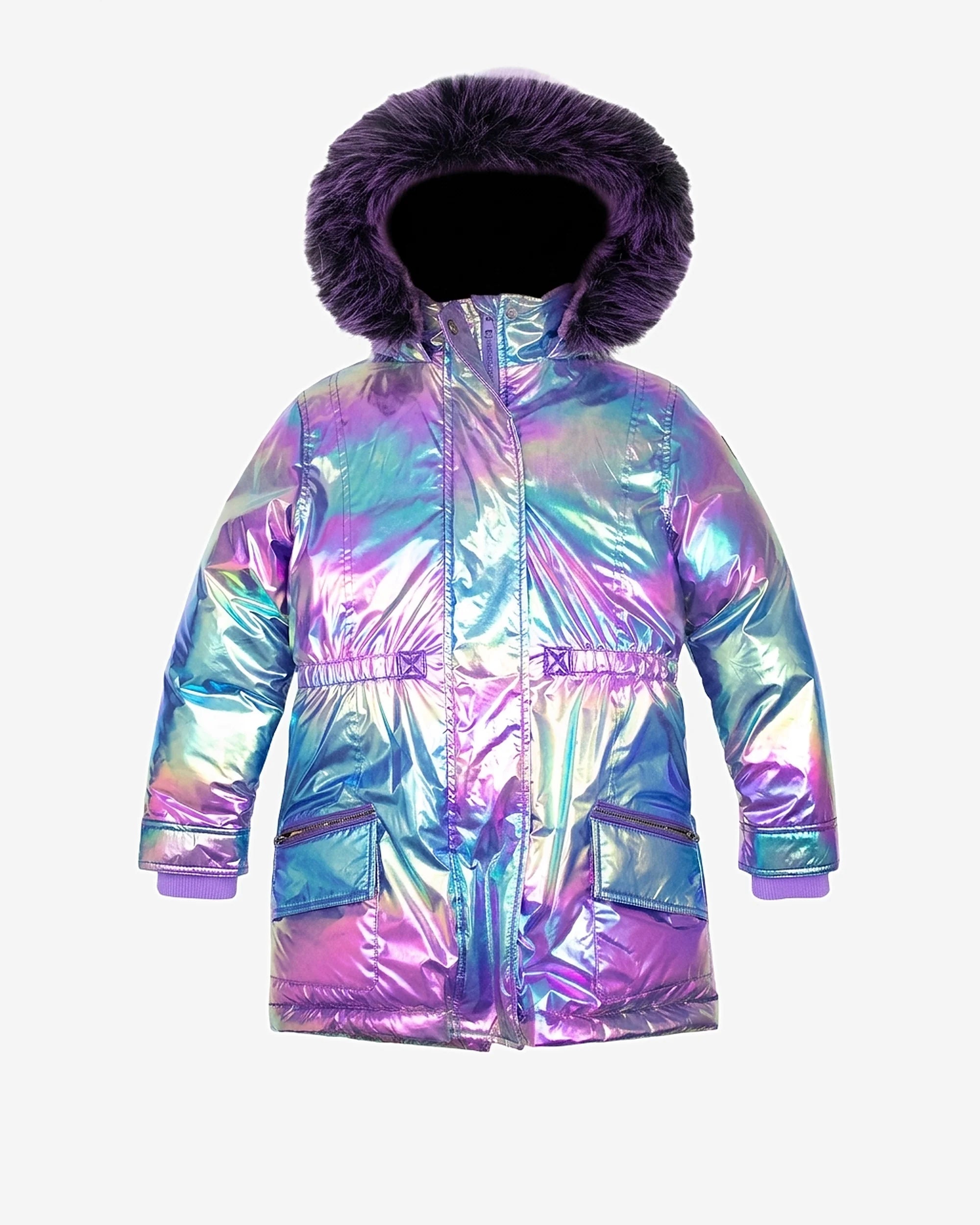 Alexandrite Middie Puffer Coat — front
