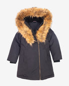 Black Shawl Long Coat — front