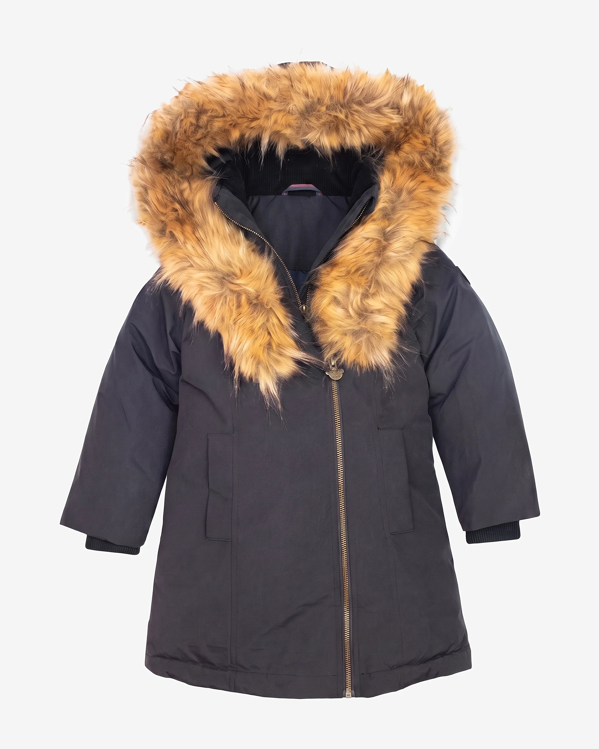 Black Shawl Long Coat — front