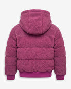 Vintage Mauve Teddy Puffer Coat — back