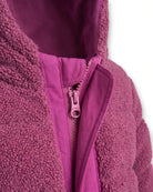 Vintage Mauve Teddy Puffer Coat — detail1