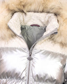 Silver Mixed Media Puffer Coat — detail1