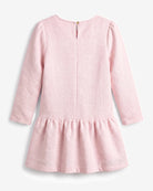 Pink Long Sleeve Drop Waist Dress — back