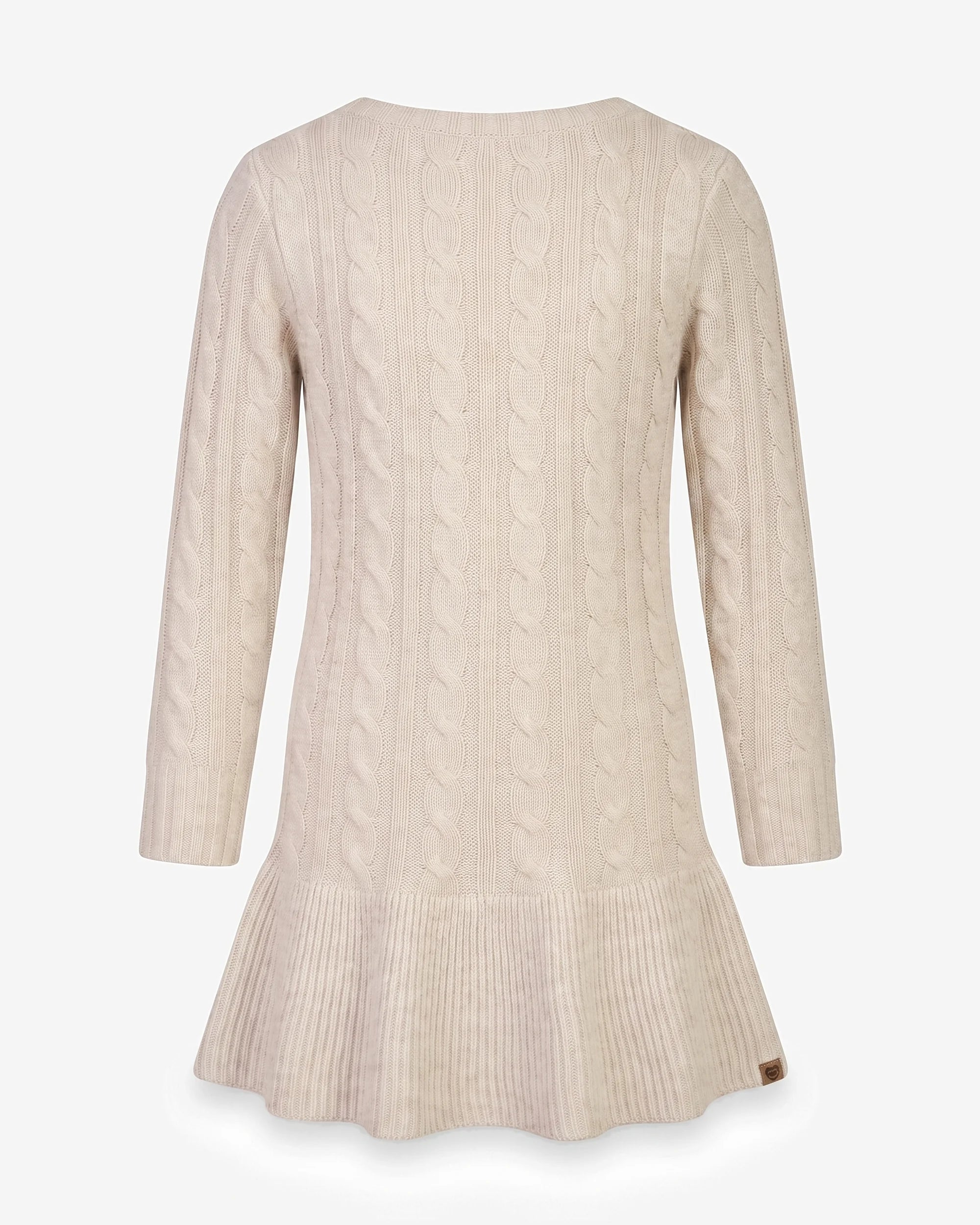 Cream Fisherman Sweater Dress — back