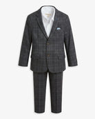 Gentleman's Plaid Stretchy Mod Suit — front