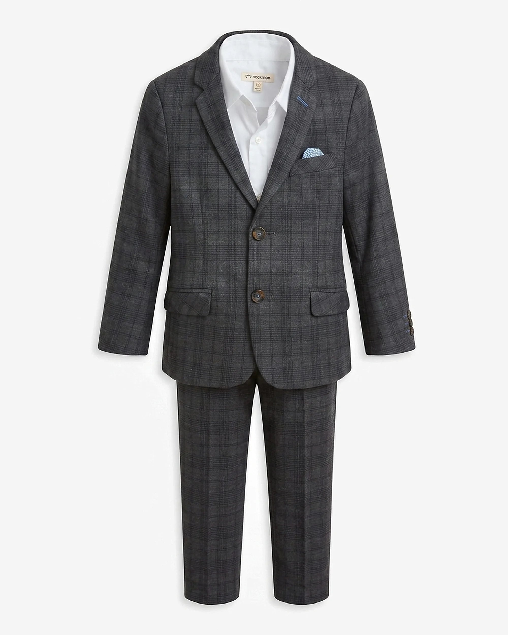 Gentleman's Plaid Stretchy Mod Suit — front