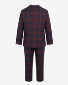 Navy/Cranberry Plaid Stretchy Mod Suit — back