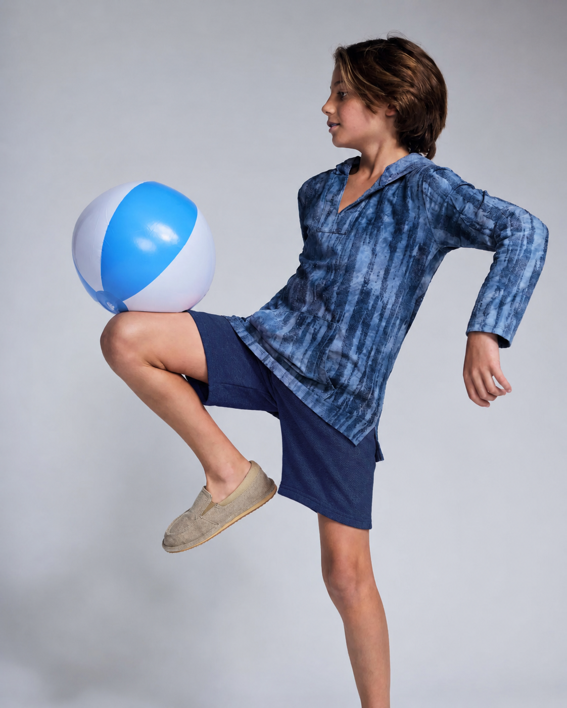 boy in blue shorts