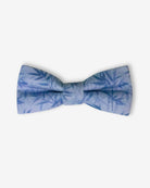 Linen Blue Bamboo Bow Tie featuring a light blue bamboo pattern, perfect for spring and summer occasions.