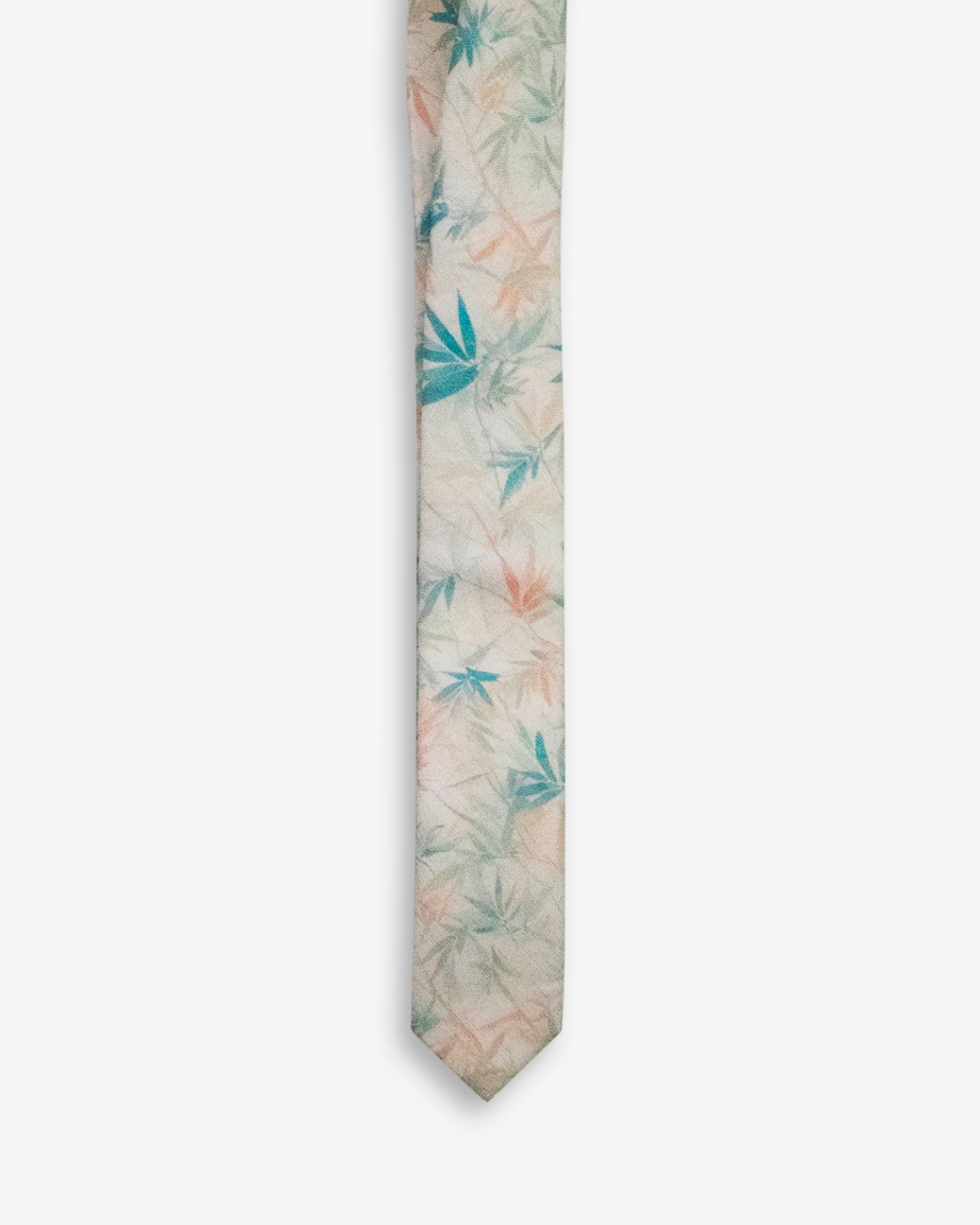 Linen Spring Bamboo Tie featuring a lightweight, patterned design perfect for kids' formal wear.