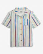 Painter's Stripe Terry Resort Set - High quality kids clothing featuring a colorful striped short sleeve shirt.