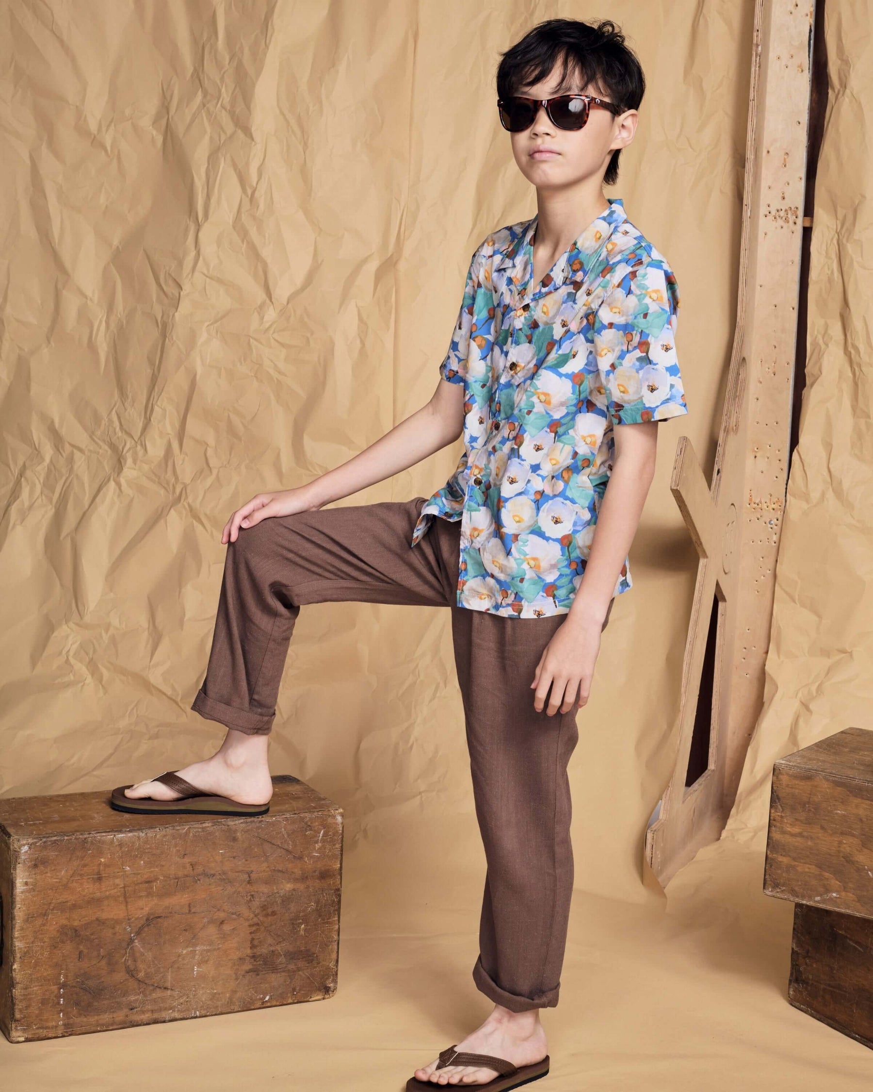Brown Linen Resort Pants