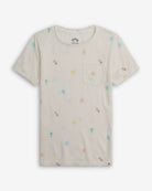 Playa White Concert Tee featuring a bold printed pattern and cool pocket detail for kids.