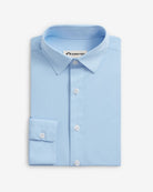 Light blue dress shirt on a white background
